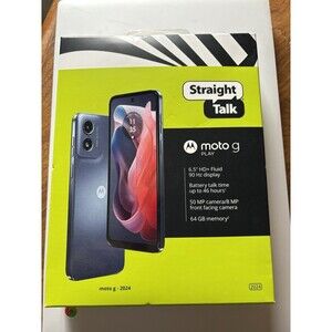 New & Sealed - Straight Talk Motorola Moto G Play (2024), 64GB, Prepaid Blue